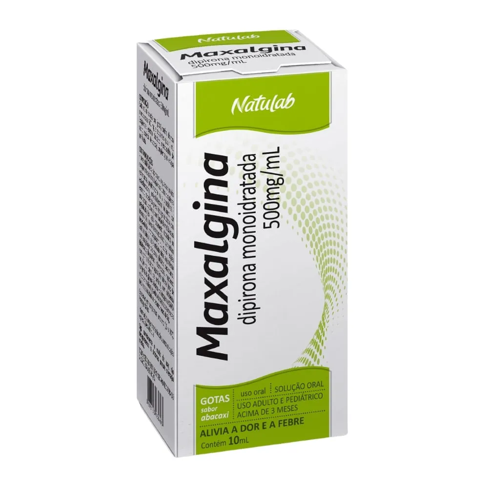 Maxalgina Dipirona 500mg/ml Abacaxi Gotas 10ml Natulab