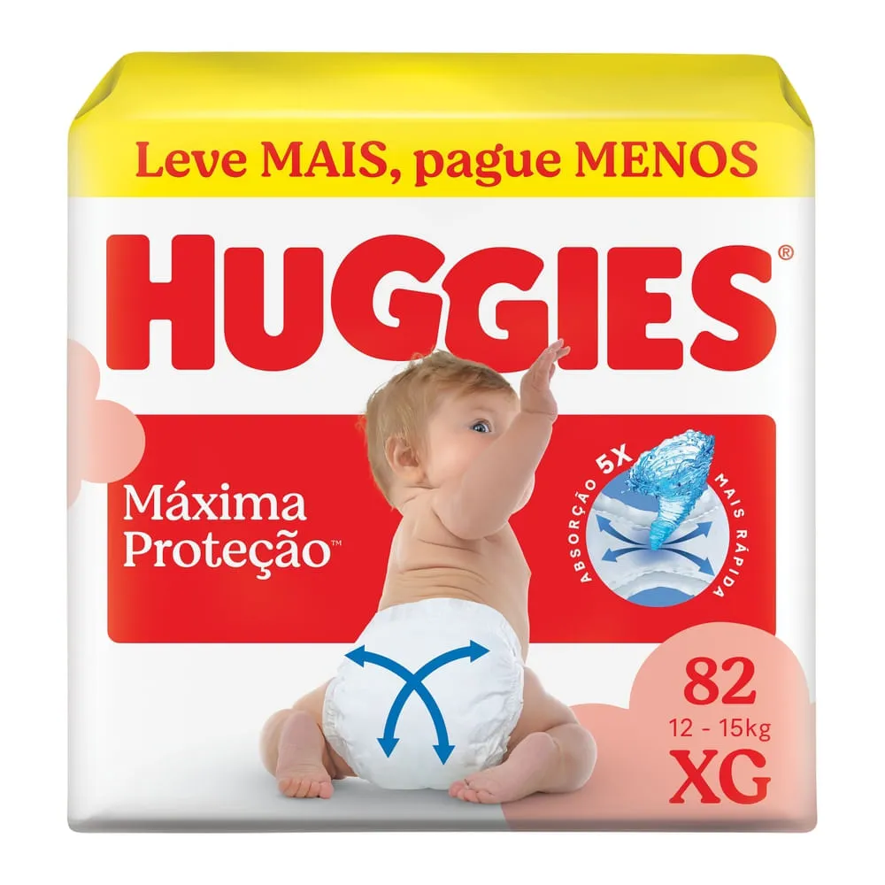 Fralda Huggies Xg Máxima Proteção 82 Unidades
