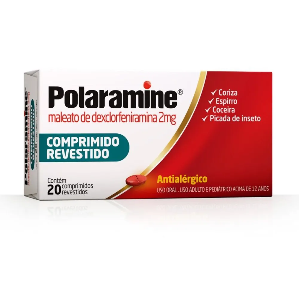 Antialérgico Polaramine Dexclorfeniramina 2mg 20 Comprimidos