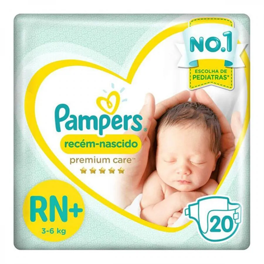 Fralda Pampers Premium Care Rn+ Até 6kg Com 20 Unidades